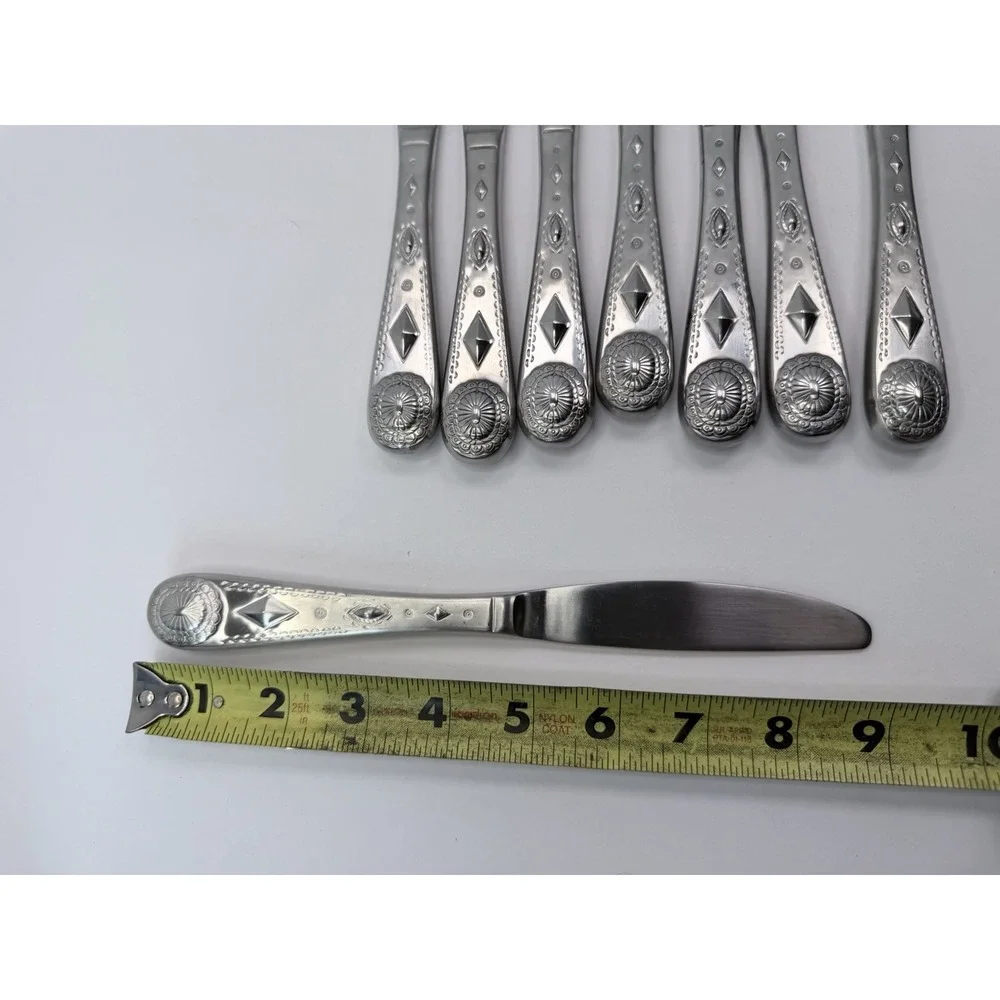 Wallace TAOS 18/10 Stainless Steel Flatware Dinner Knives Lot‎ of 8 Southwest